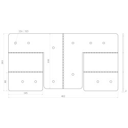 Spojka na hranol 80 x 80 mm, pozinkovaná oceľ Spojka na hranol 80 x 80 mm, pozinkovaná oceľ